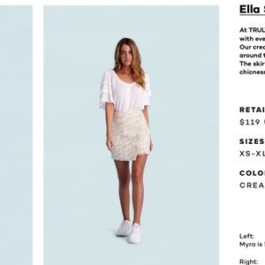 Cream plaid wrapped mini skirt